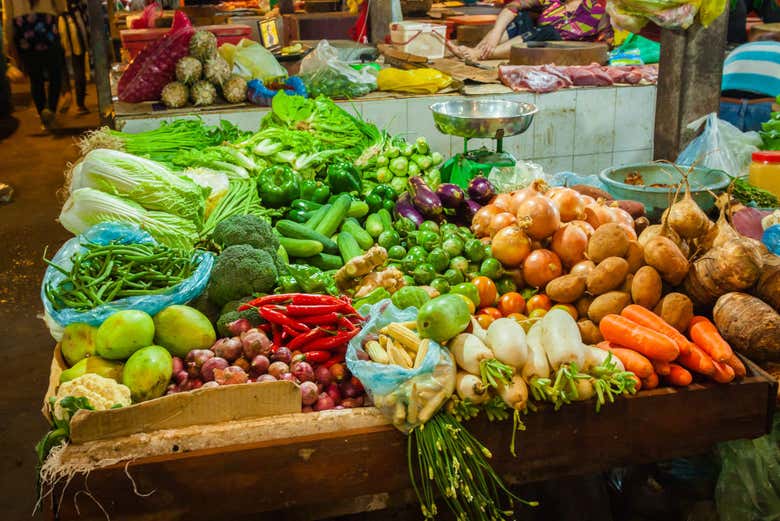 Hortalizas expuestas en el Mercado de Noche