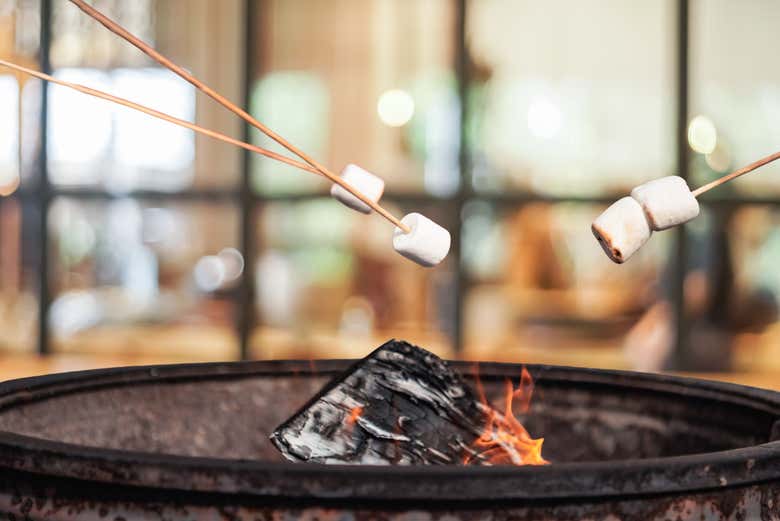 Typical Canadian snack - S'mores by campfire