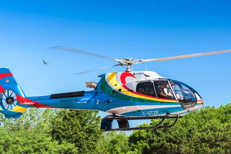Helicopter over the Niagara Falls