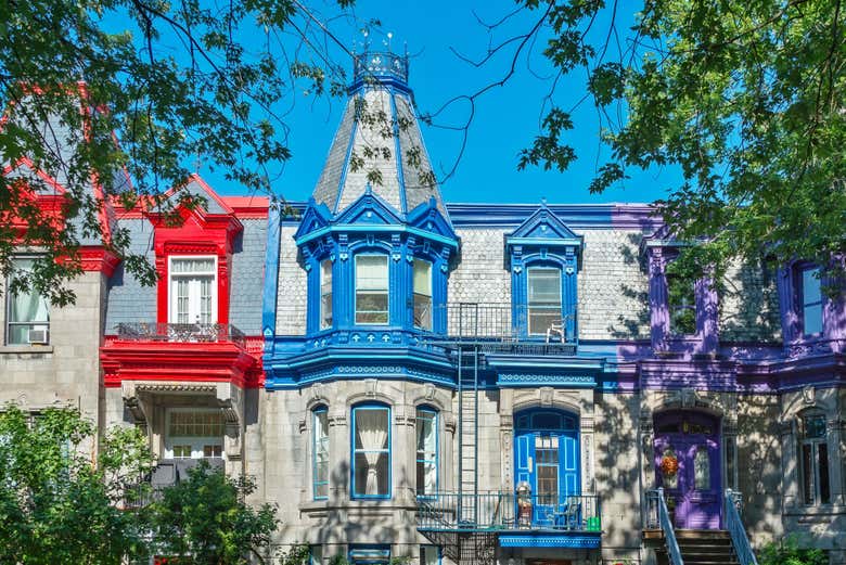 Casas victorianas en el barrio Le Plateau Mont Royal