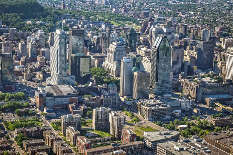 Il centro di Montréal dall'alto