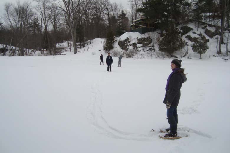 Passeio com raquetes de neve