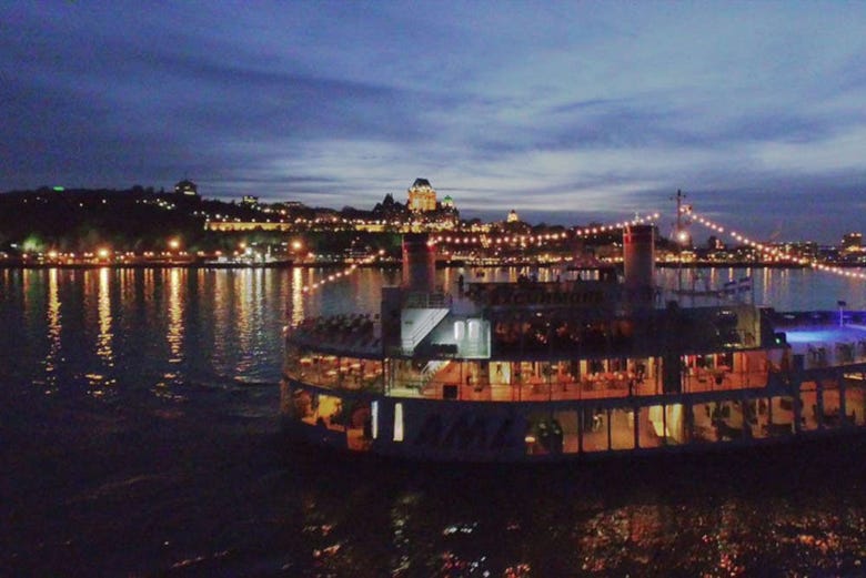 Quebec nighttime boat ride 