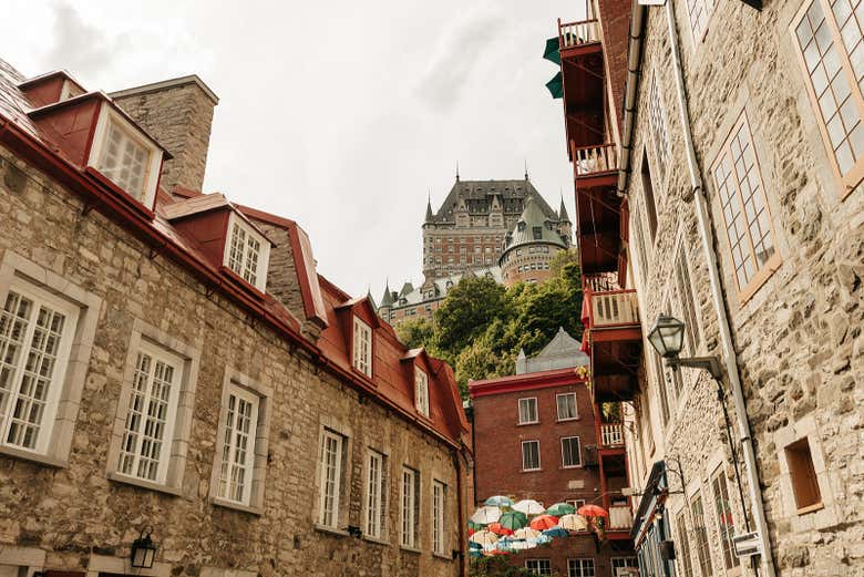Una de las calles del centro de Quebec