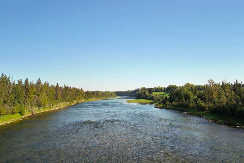 Veremos el increíble paisaje del río Red Deer
