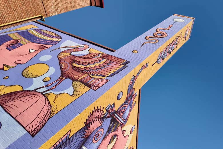 Uno de los murales de Red Deer