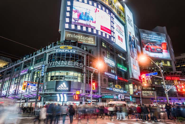 Busy streets at night