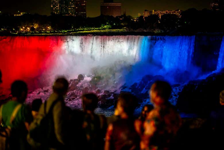 Détail des cascades illuminées