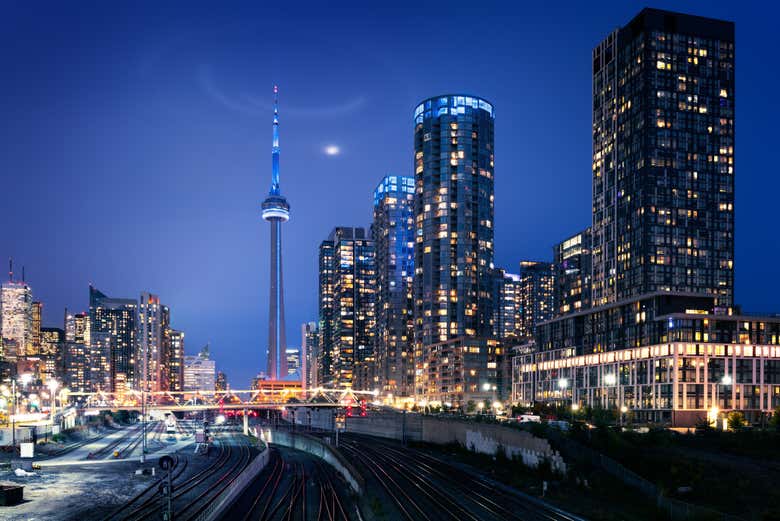 Toronto lit up at night
