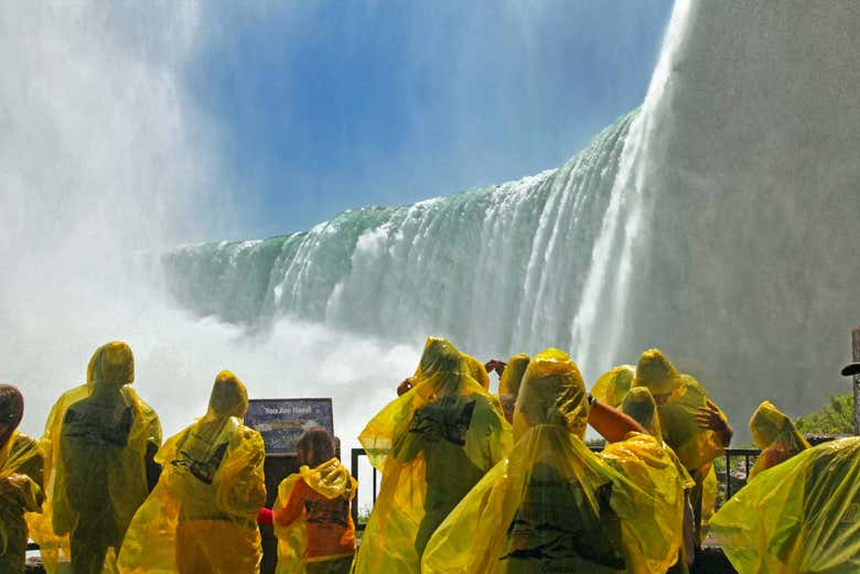 Visitors to the falls