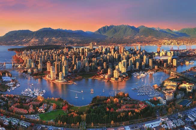 Viste su Vancouver al tramonto