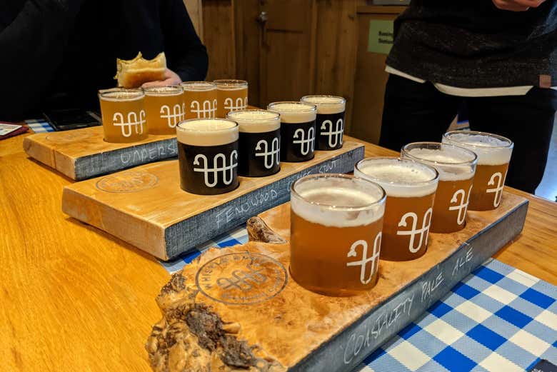 Bebidas durante o tour gastronômico