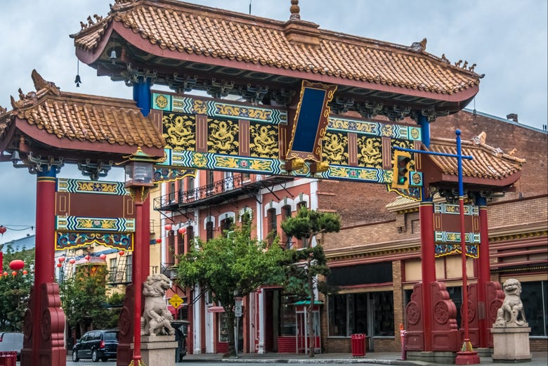 The entrance to Chinatown in Victoria