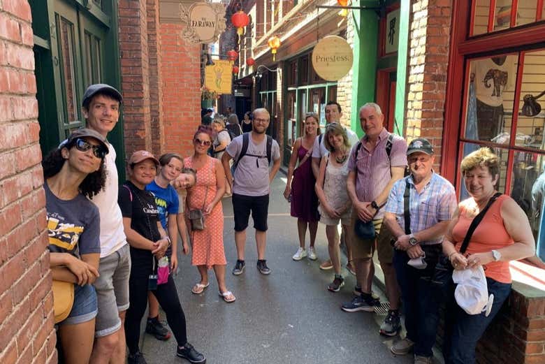 Enjoying a free tour around Victoria