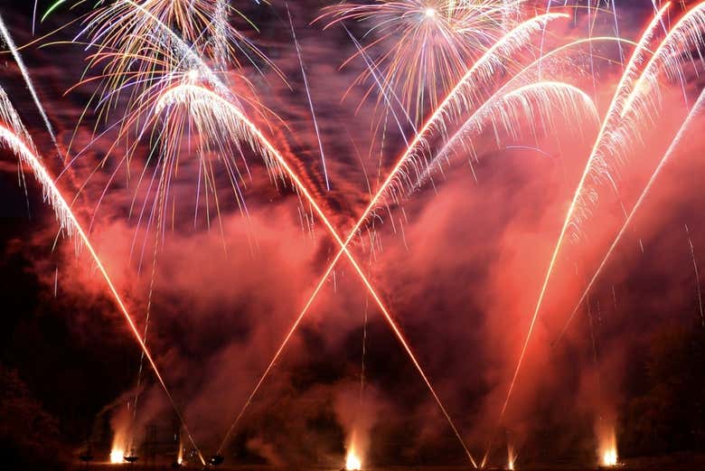 Desfrutando do espetáculo de fogos de artifício