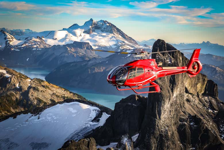 Durante el paseo en helicóptero por Whistler