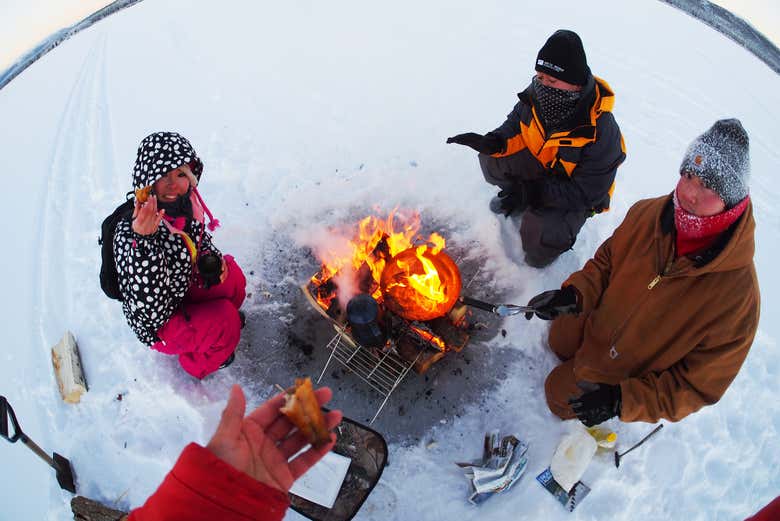 Un barbecue sulla neve