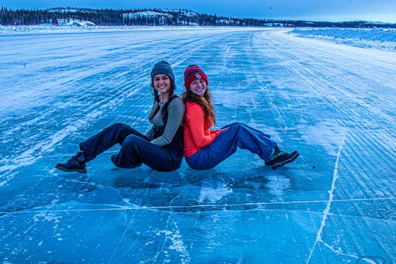 Disfrutando del tour por la Ice Road