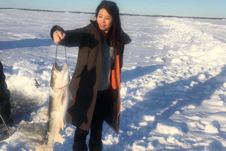 Fishing on the ice of Yellowknife