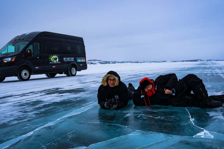 Una de las paradas en la Carrertera de Hielo