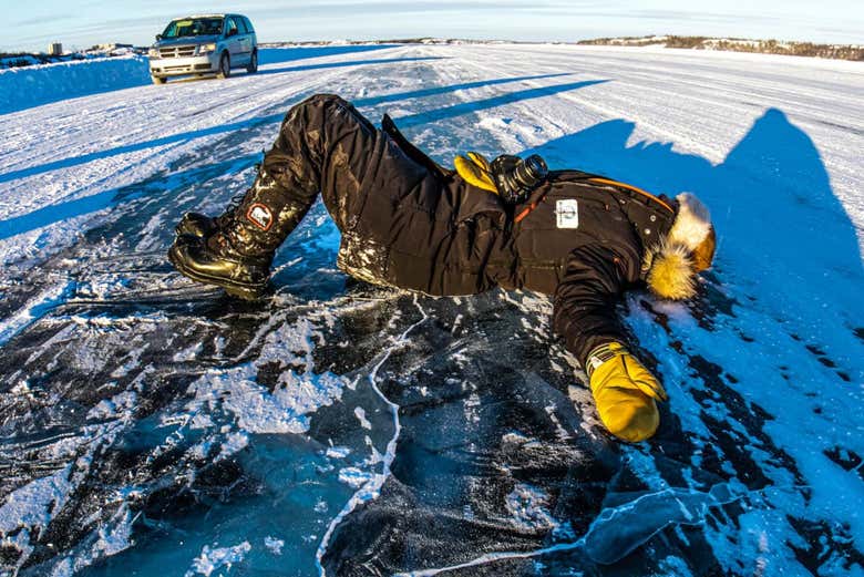 Sobre la superficie helada de la Ice Road