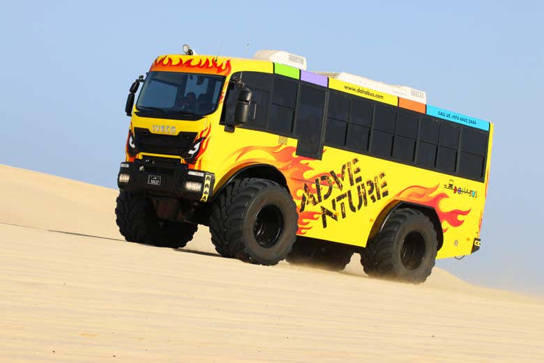 Take on the towering Qatari desert with the mighty Monster Bus,