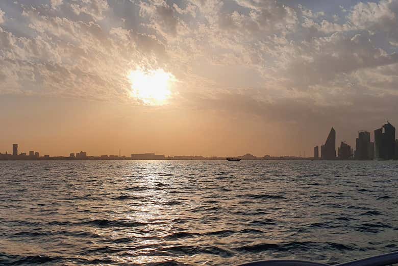 Vistas de Doha al atardecer