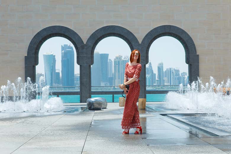 Disfrutando del tour por Doha