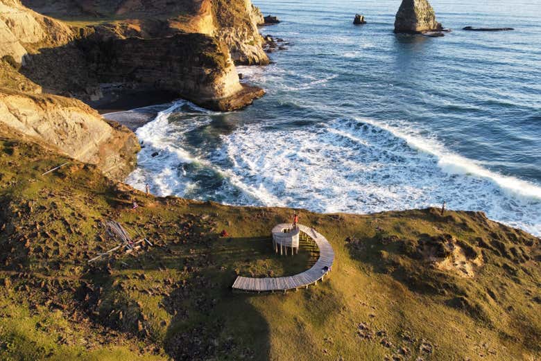 Muelle del Tiempo from the sky