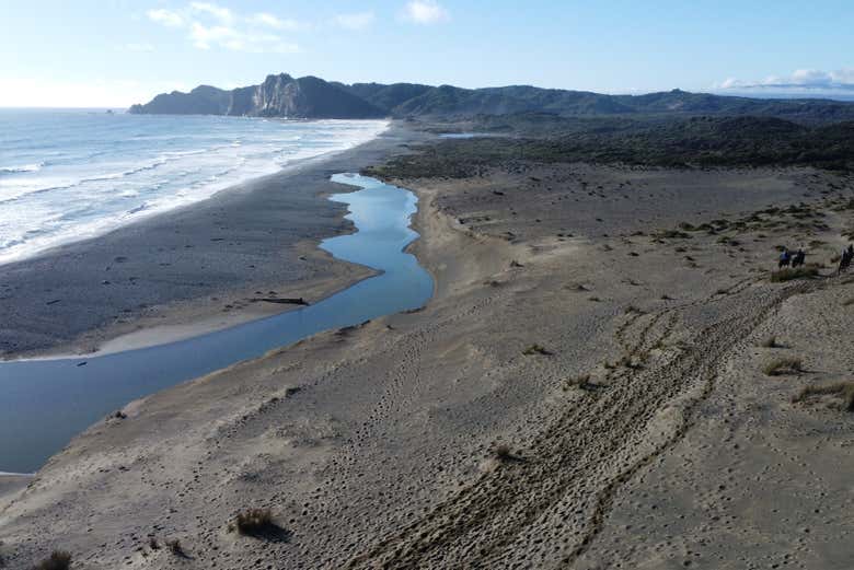 Vista aérea da praia Quilán