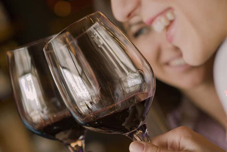Desfrutando da degustação de vinhos