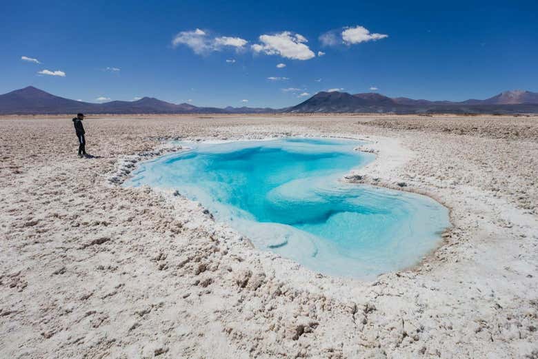 Contemplando el ojo turquesa del salar de Pedernales
