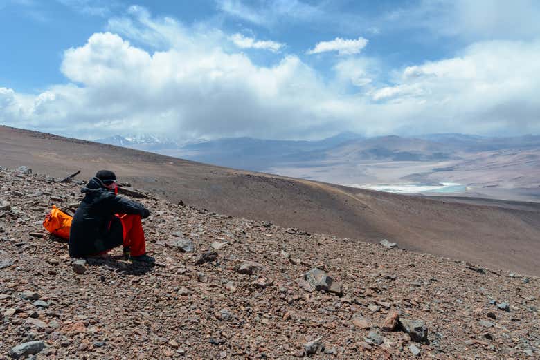 Descansando junto a la laguna Santa Rosa