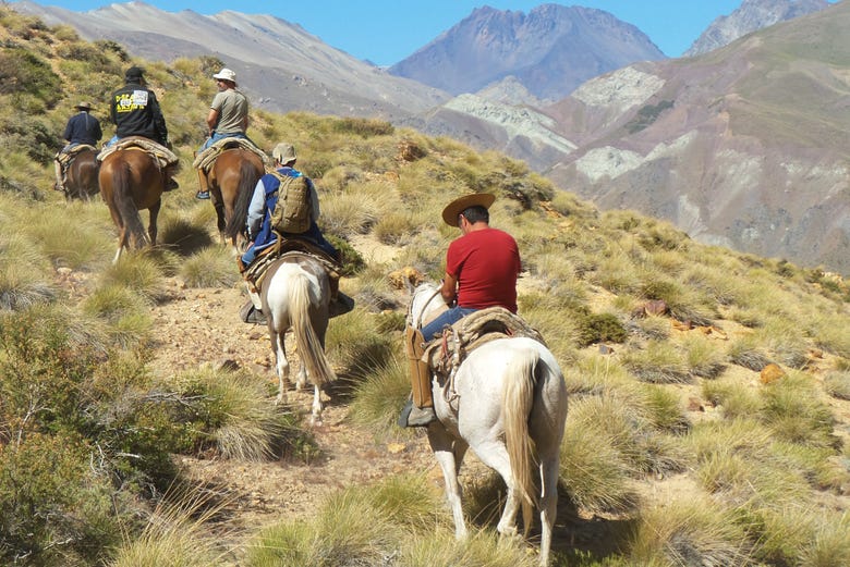 Riding in the foothills of the Chilean Andes