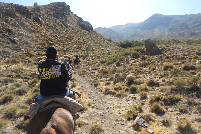 Horse riding route through the Andes