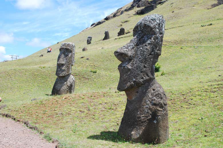 Moáis en Rano Raraku