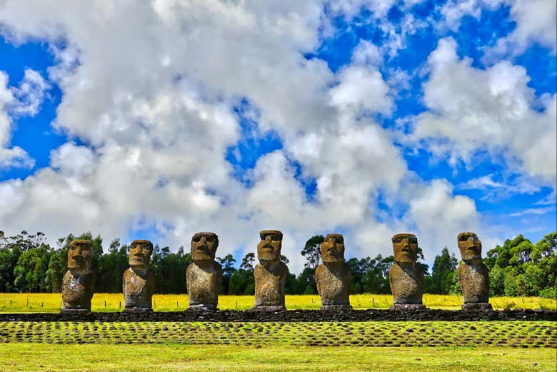 Le sculture moai di Ahu Akivi