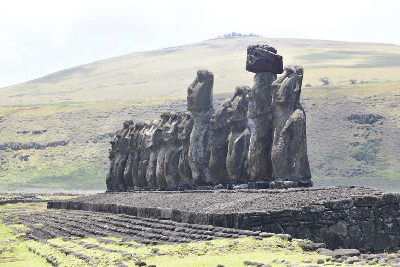 Moai sul vulcano Rano Raraku