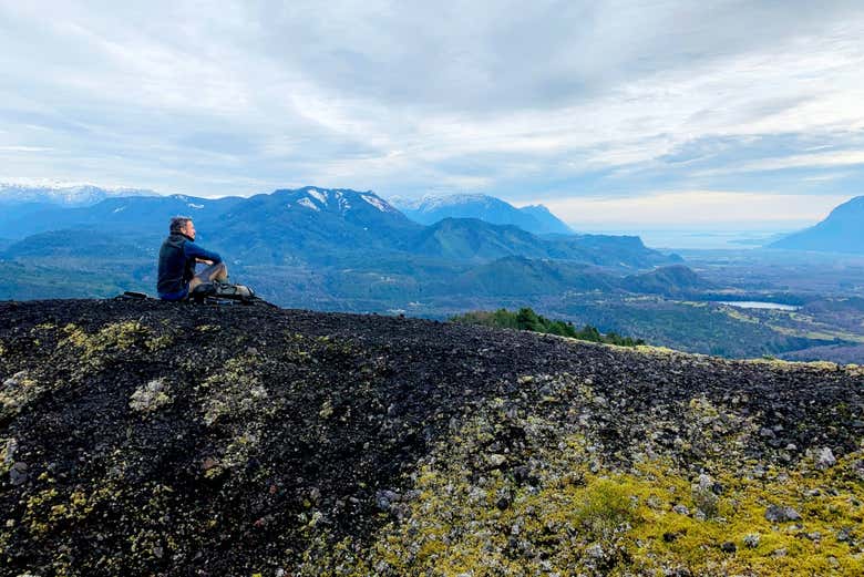 Disfrutando de las vistas del valle del Nilahue