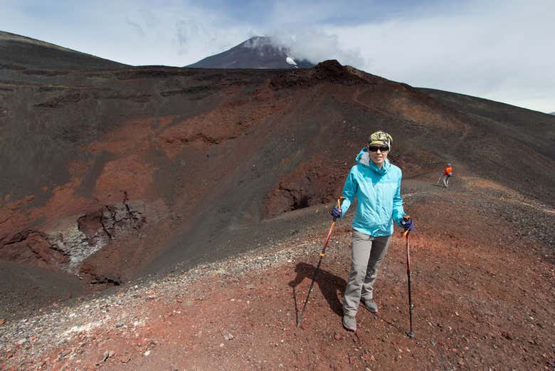 Sul cratere del vulcano Lonquimay