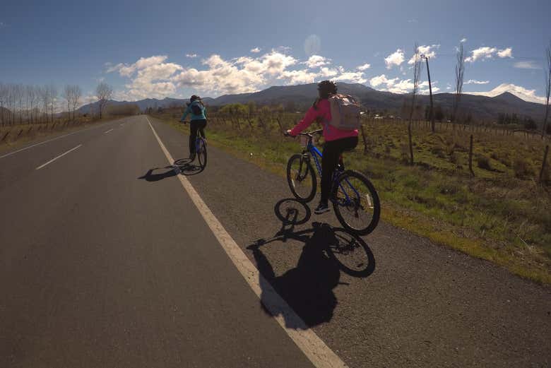 Ruta ciclista hacia el salto El Canelo