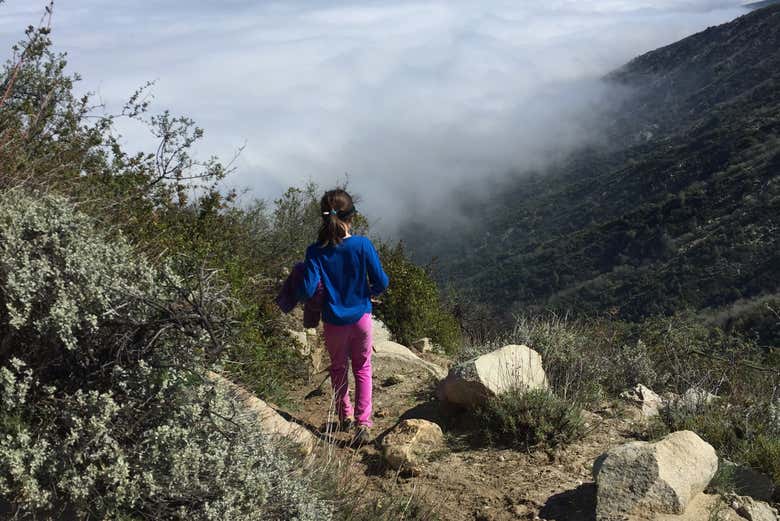 Una niña explorando el Parque Nacional La Campana
