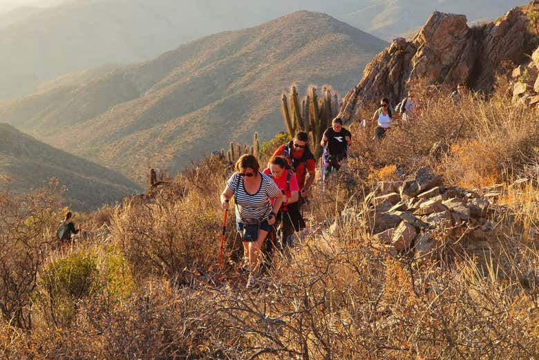 Durante l'itinerario di trekking al tramonto