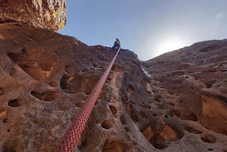 Scalando il canyon di Los Loros