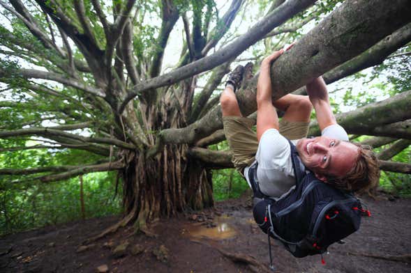 Rápel y escalada en el oasis de Pica