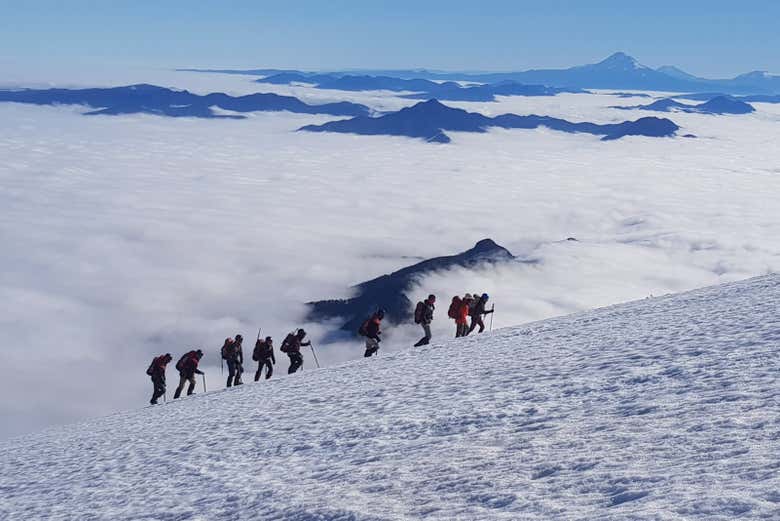 Verso la cima del vulcano Villarrica