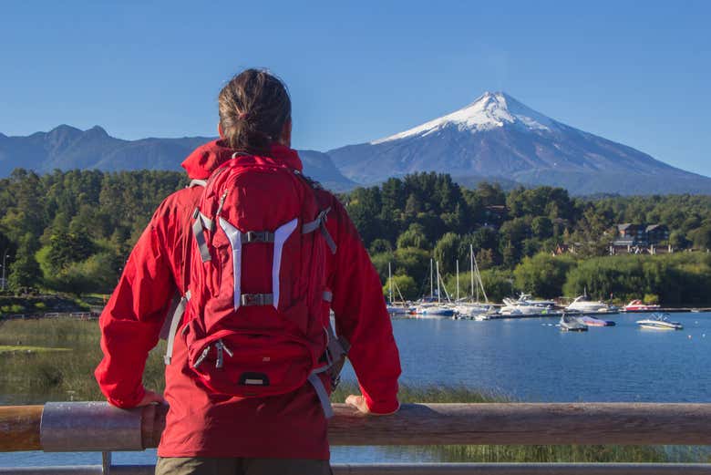 Contemplando il vulcano Villarrica