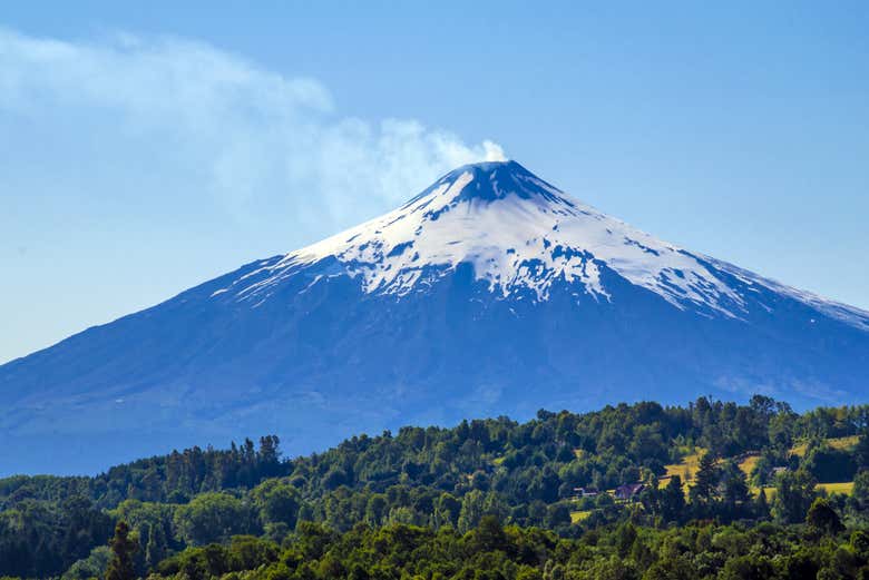 La communauté Mapuche vit au pied du volcan Villarrica.