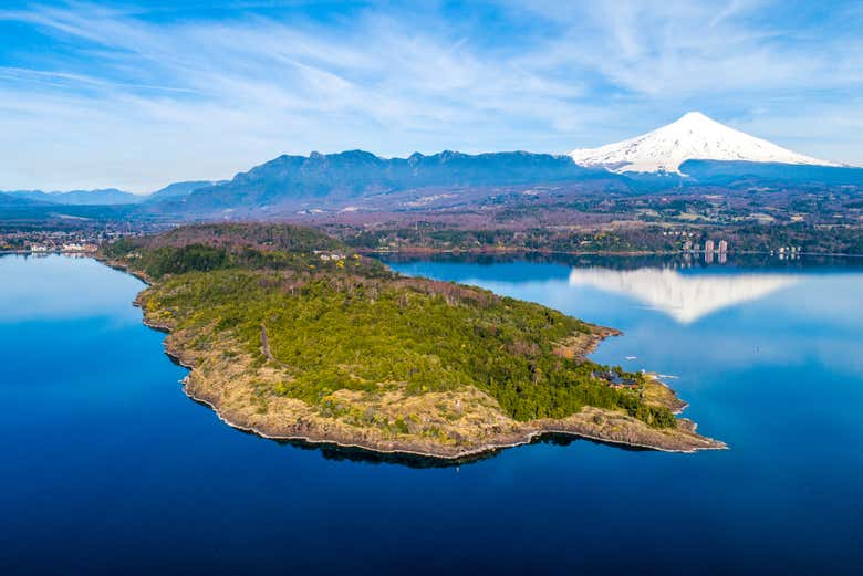 Vue panoramique du lac Villarrica