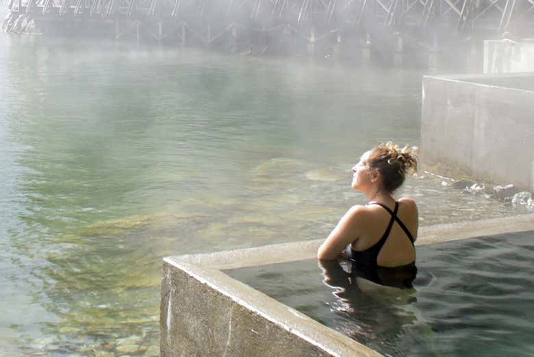 Durante un bagno termale